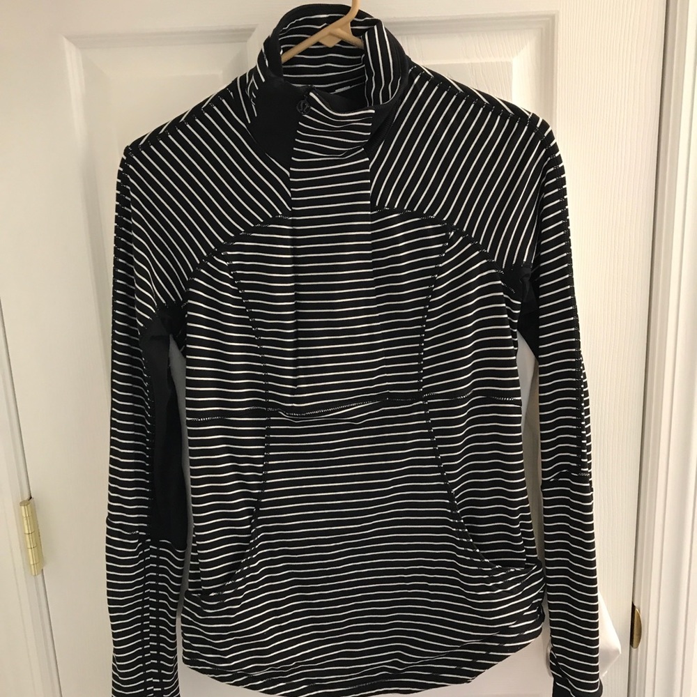 Lululemon Parallel Stripe Base Runner half zip sz8